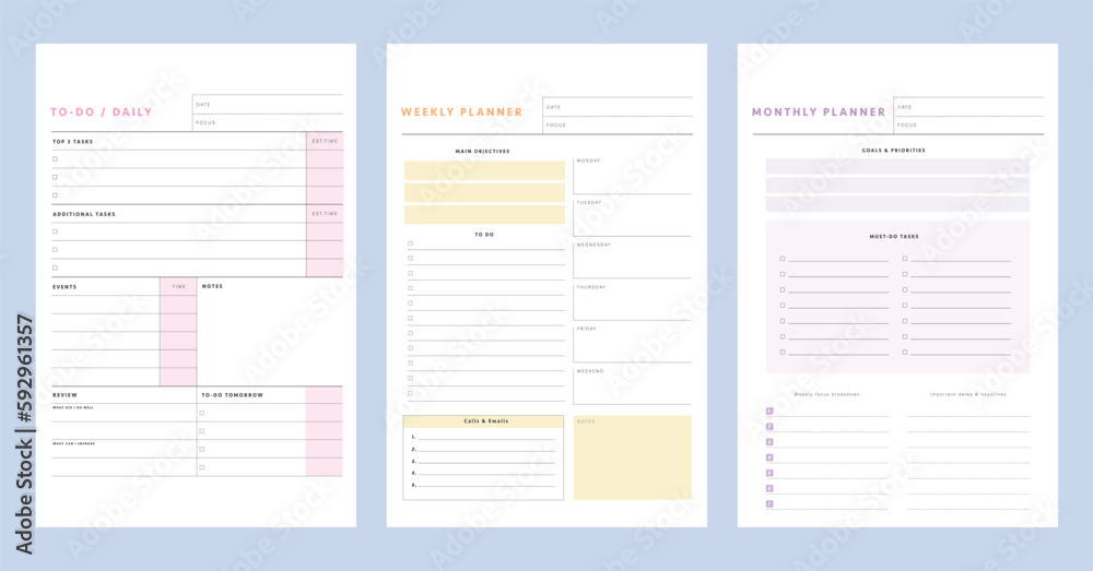 (Simple) Daily weekly monthly planner. Simple Easily plan out of your day. Simple Clear Vector illustration design. (Simple) Daily weekly monthly planner. Simple Easily plan out of your day. Simple Clear Vector illustration design.