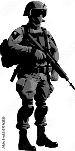 Special forces soldier vector image.