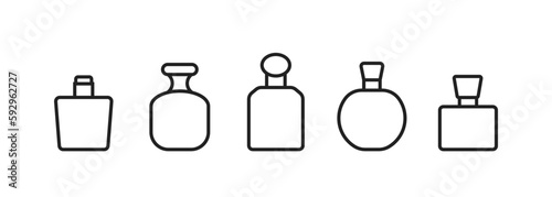 Perfume bottle icon set. Vector EPS 10