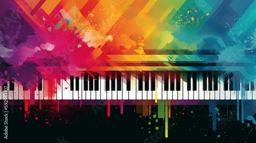 piano keyboard. minimal concept design Generative AI