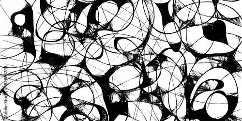 Grunge interlaced texture  threads  lines  wire  veins  vector monochrome background