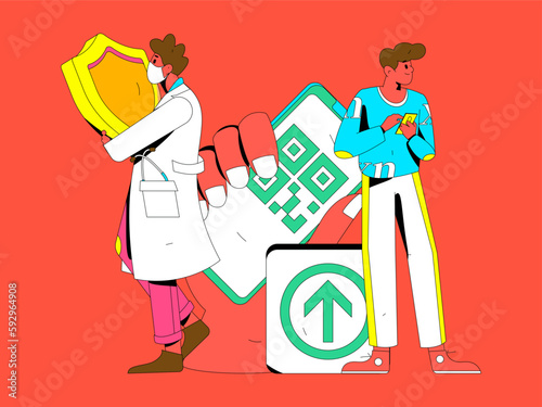 Medical Characters Anti-epidemic Flat Vector Concept Operation Hand Drawn Illustration  © Lyn Lee