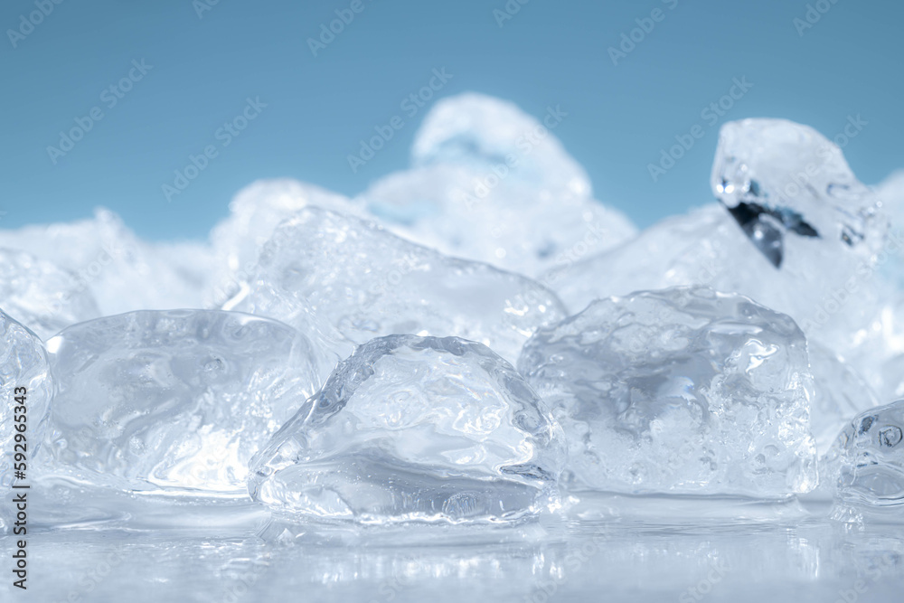 青背景の冷たい氷