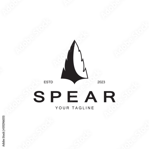 Spear logo icon vector illustration design.Head spear logo vintage illustration design vector