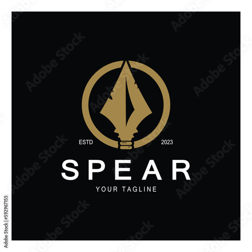 Spear logo icon vector illustration design.Head spear logo vintage illustration design vector