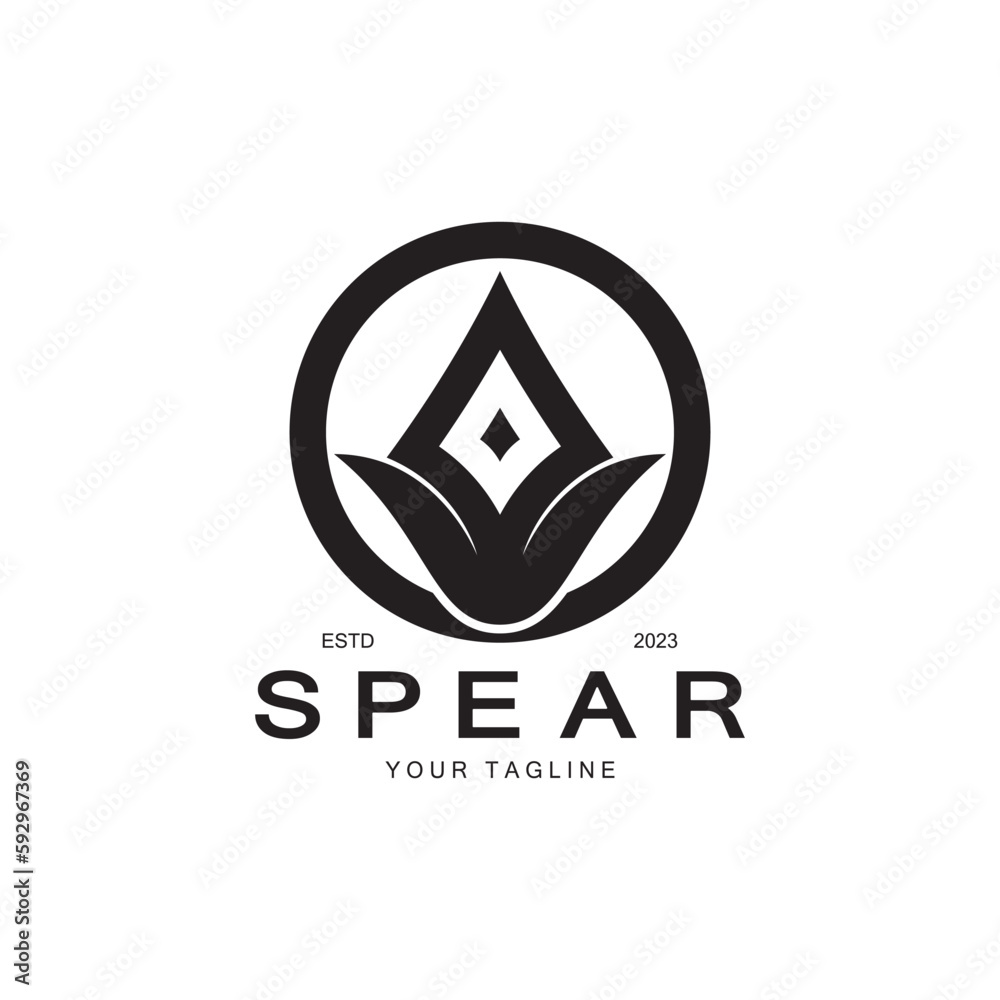 Spear logo icon vector illustration design.Head spear logo vintage illustration design vector Spear logo icon vector illustration design.Head spear logo vintage illustration design vector