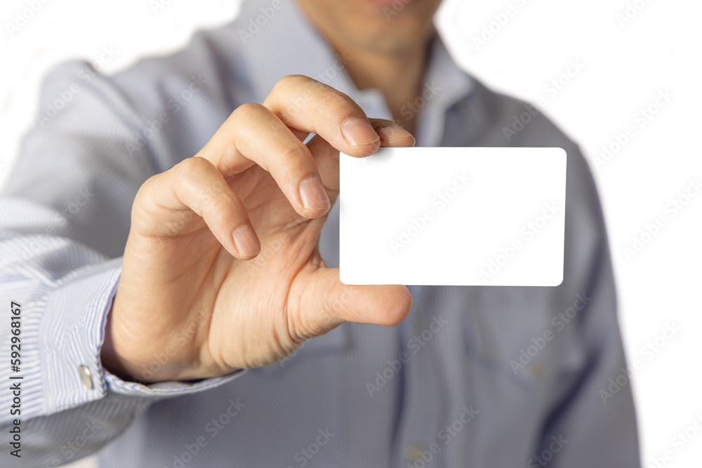 Close up of a man holding a blank card. Selective focus. Close up of a man holding a blank card. Selective focus.