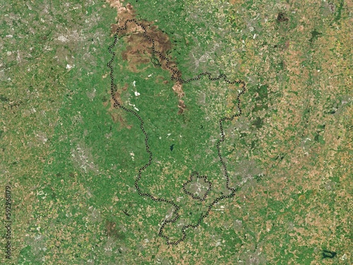 Derbyshire, England - Great Britain. Low-res satellite. No legend photo