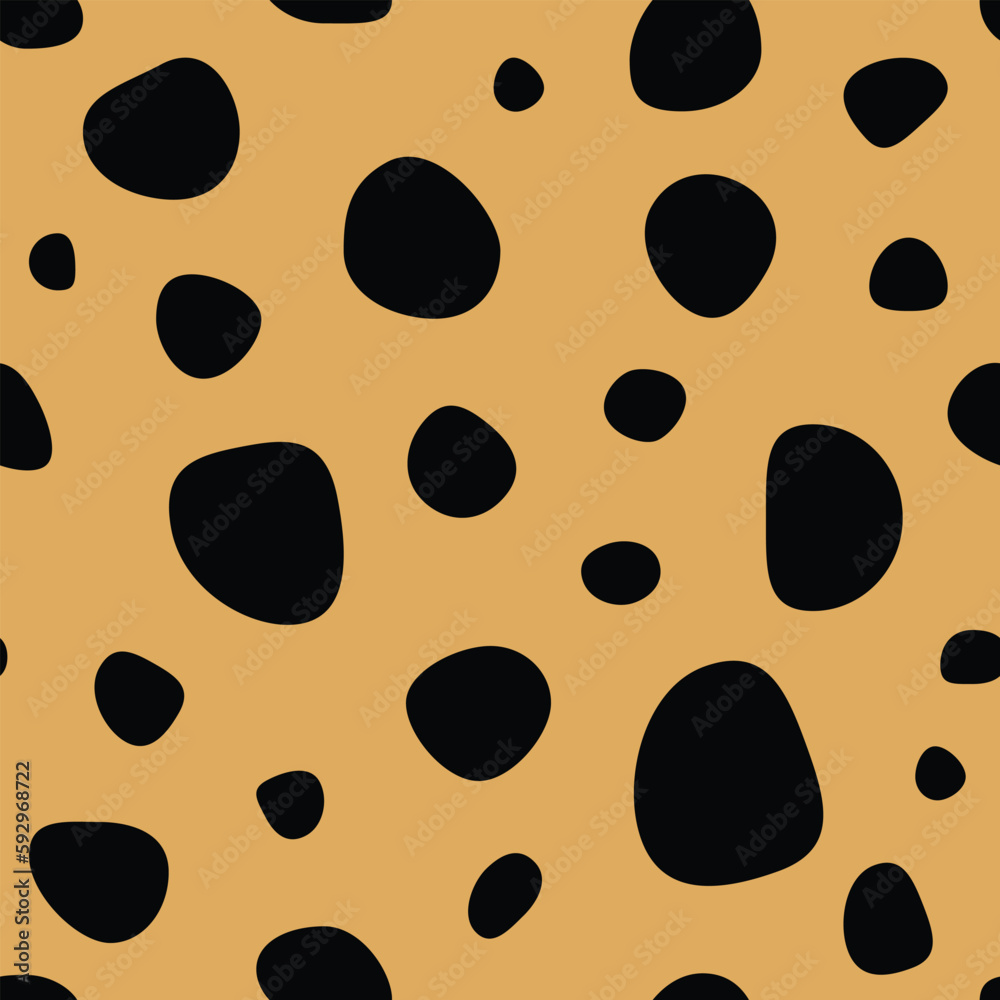 Abstract black dot on yellow background seamless vector Abstract black dot on yellow background seamless vector