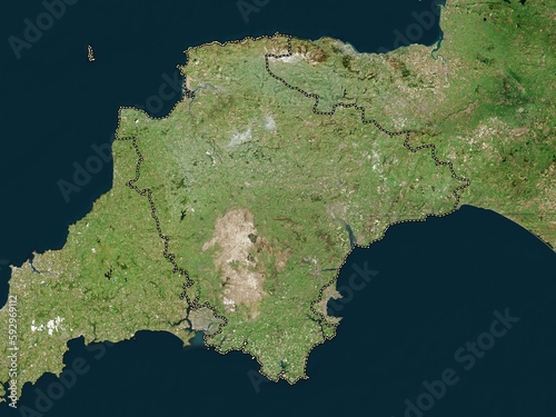 Devon, England - Great Britain. High-res satellite. No legend photo