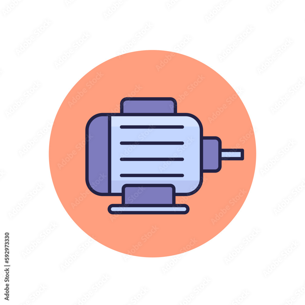 electric motor icon with outline electric motor icon with outline