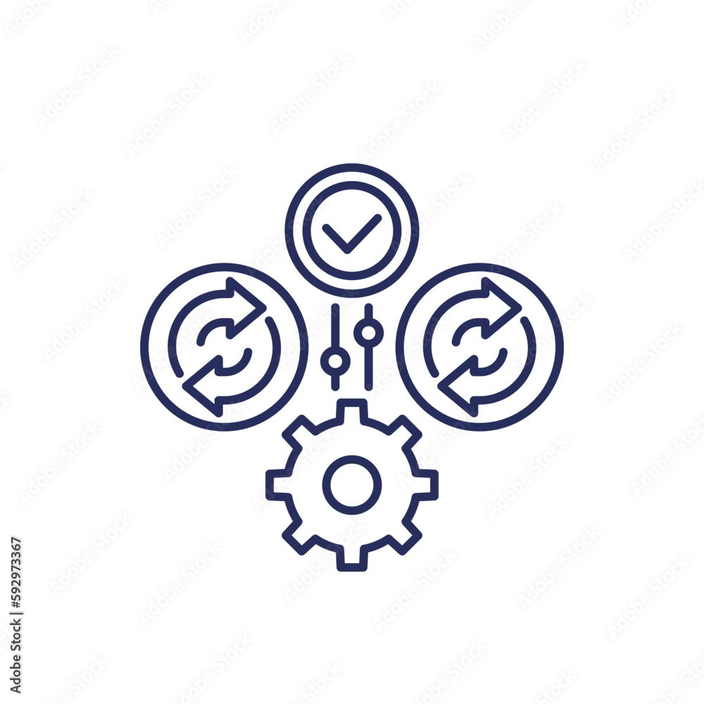 iteration and iterative process line icon, vector iteration and iterative process line icon, vector