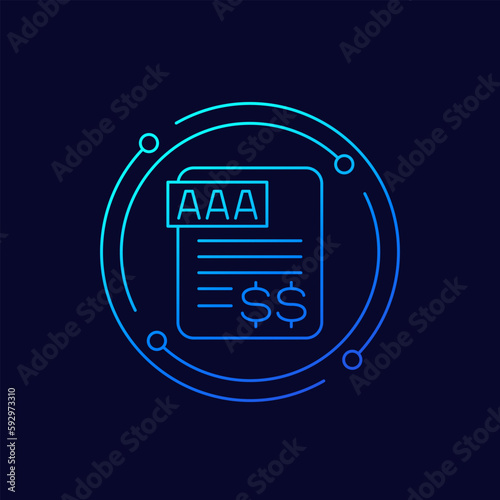 credit rating icon, linear design