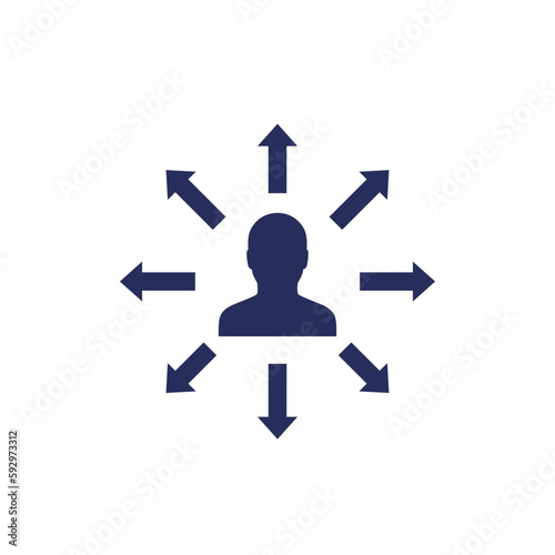 delegation and management icon on white