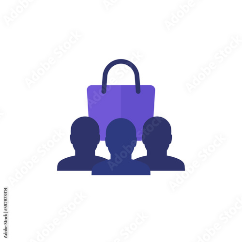 customers icon on white, vector