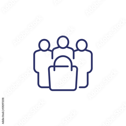 customers or buyers line icon