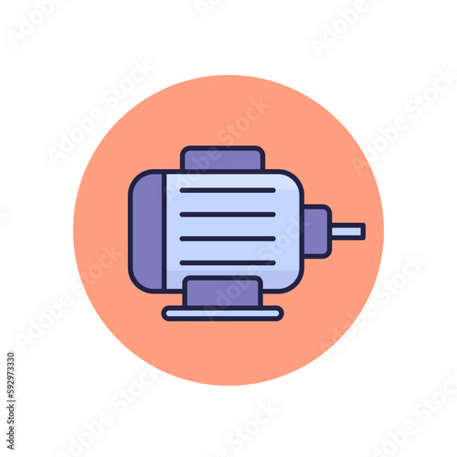 electric motor icon with outline