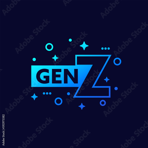 gen z design on dark, vector