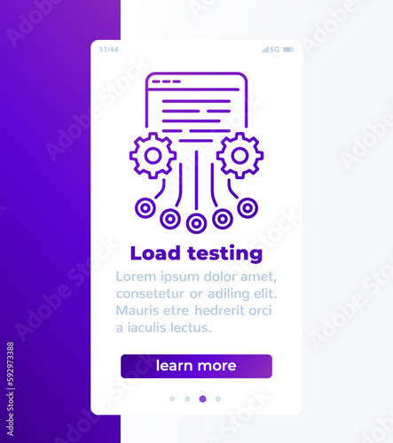 load testing banner design with line icon
