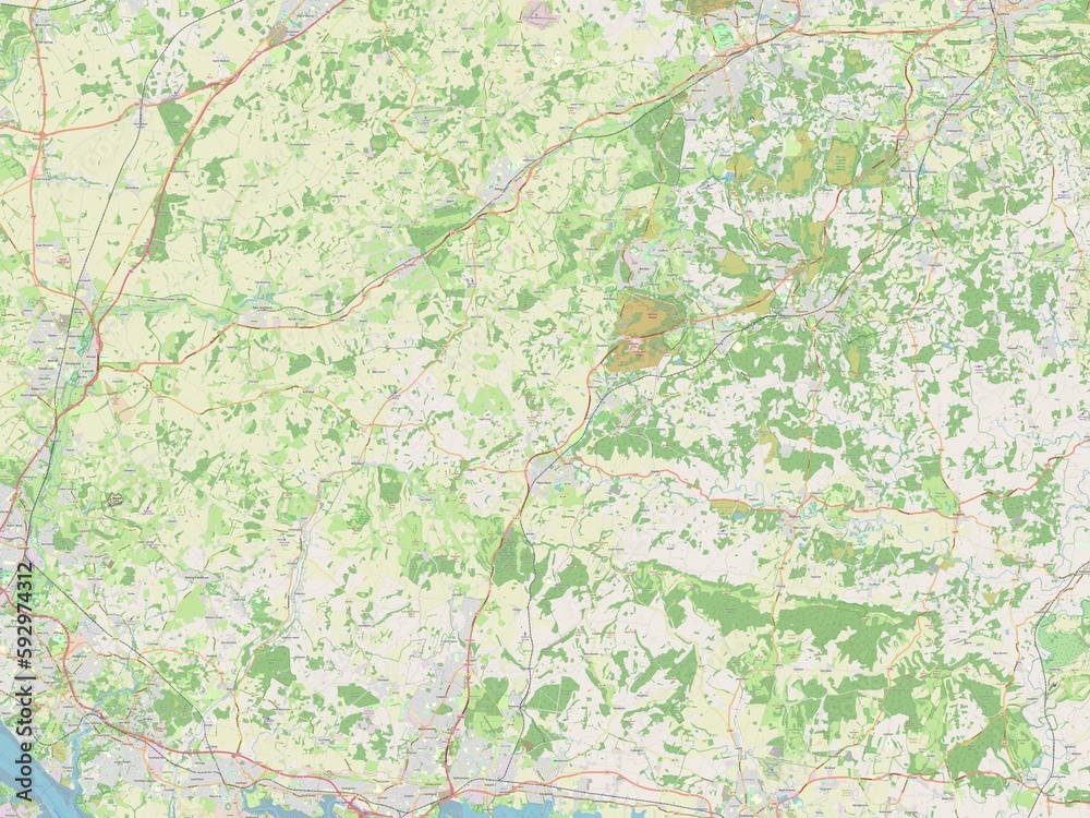Fototapeta premium East Hampshire, England - Great Britain. OSM. No legend
