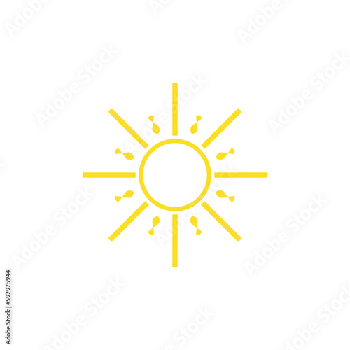 sun icon shining afternoon sun logo a
