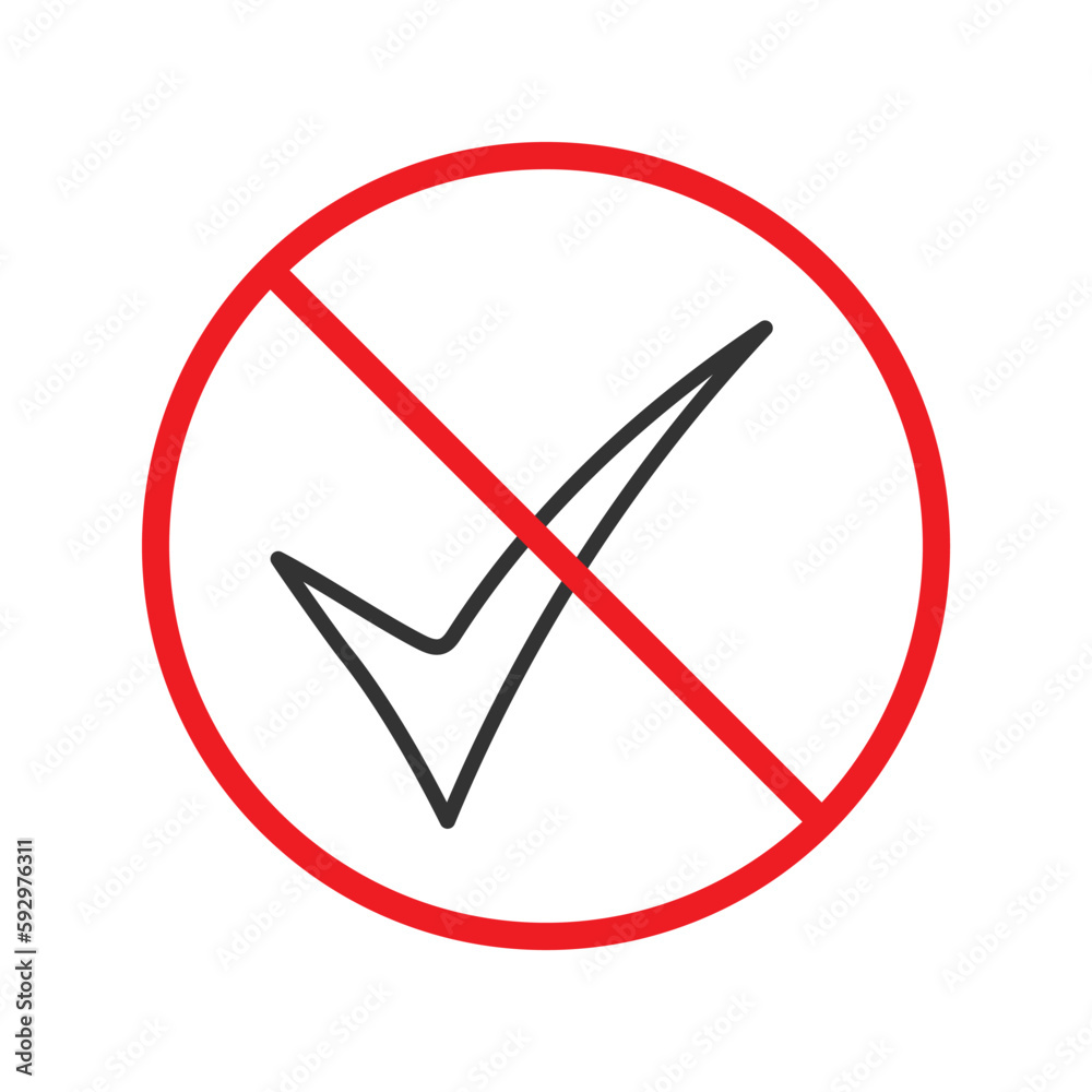 No document checkmark icon. Forbidden file icon. No checkmark vector sign. Prohibited editing vector icon. Warning, caution, attention, restriction flat sign design. Do not edit. UX UI icon No document checkmark icon. Forbidden file icon. No checkmark vector sign. Prohibited editing vector icon. Warning, caution, attention, restriction flat sign design. Do not edit. UX UI icon