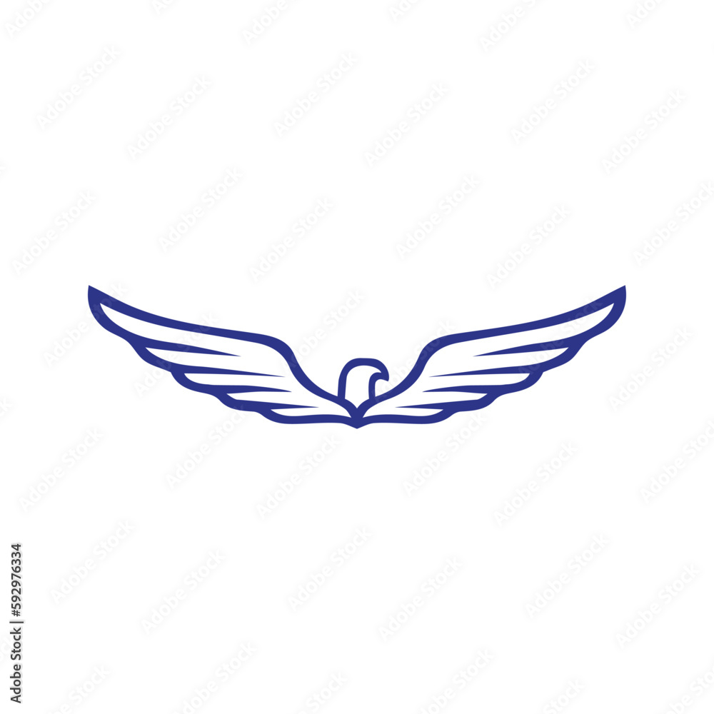 wide wings flying bird logo design wide wings flying bird logo design