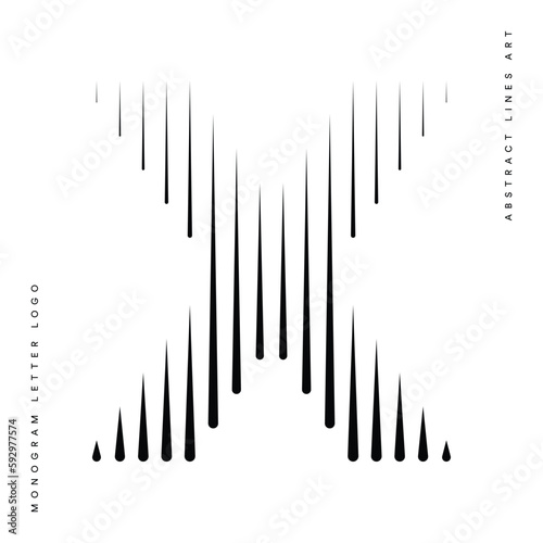 Monogram logo letter x lines abstract modern art vector illustration
