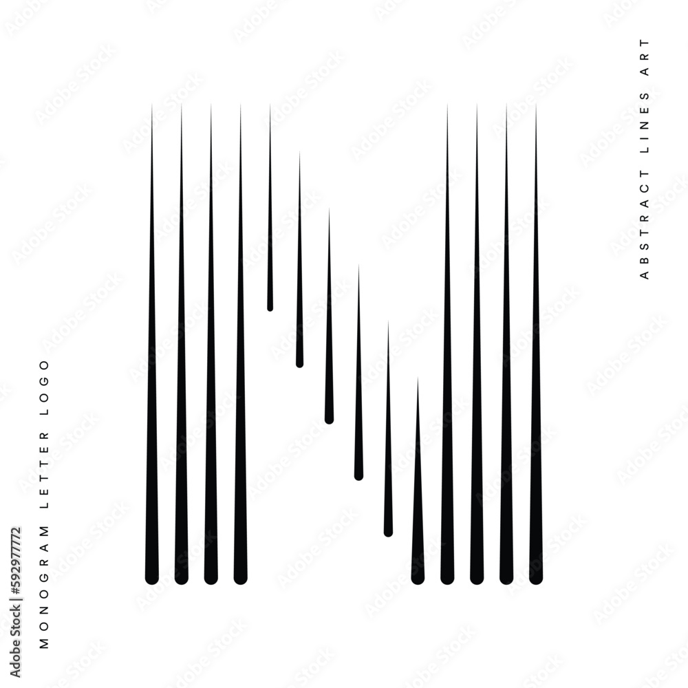 Letter N Logo with Abstract Line Pattern Letter N Logo with Abstract Line Pattern