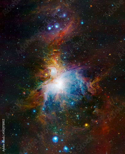 Fototapeta Naklejka Na Ścianę i Meble -  The M42 and M43 nebulae in the Orion constellation