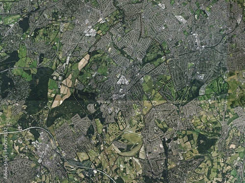 Epsom and Ewell, England - Great Britain. High-res satellite. No legend photo