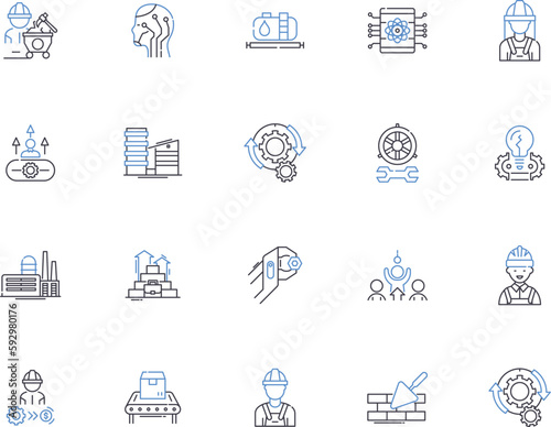 Import and export outline icons collection. import, export, customs, tariff, logistics, shipment, container vector and illustration concept set. cargo, freight, carrier linear signs