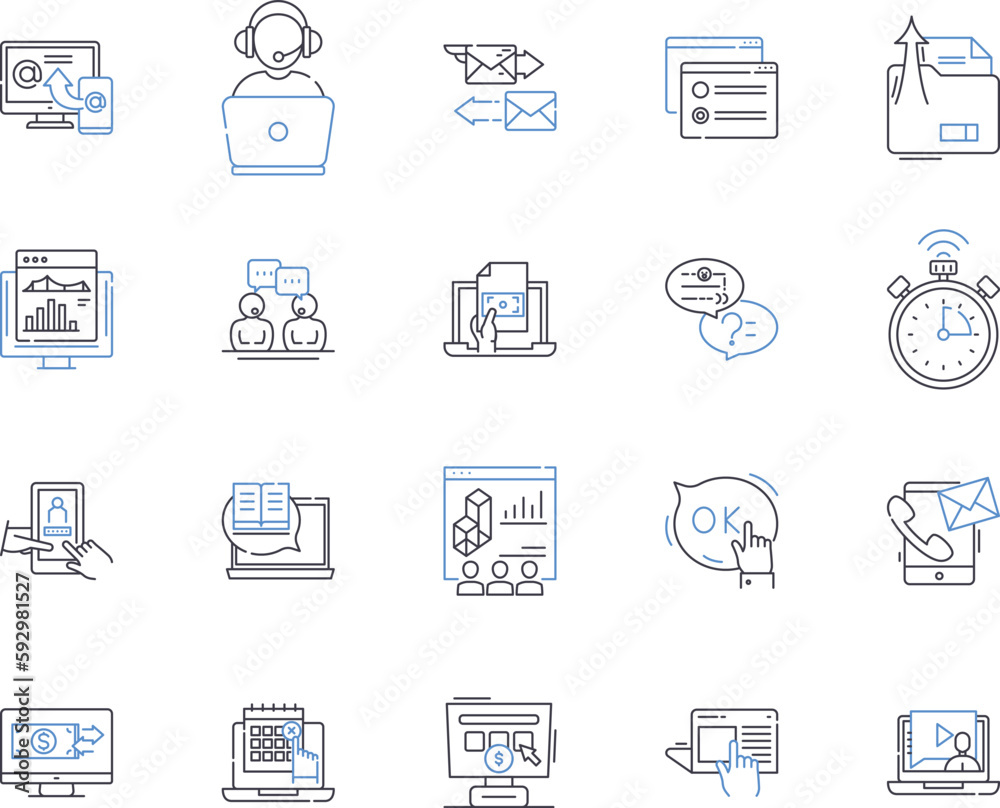 Management and content outline icons collection. management, content, strategy, planning, organization, leadership, coordination vector and illustration concept set. collaboration, workflow Management and content outline icons collection. management, content, strategy, planning, organization, leadership, coordination vector and illustration concept set. collaboration, workflow