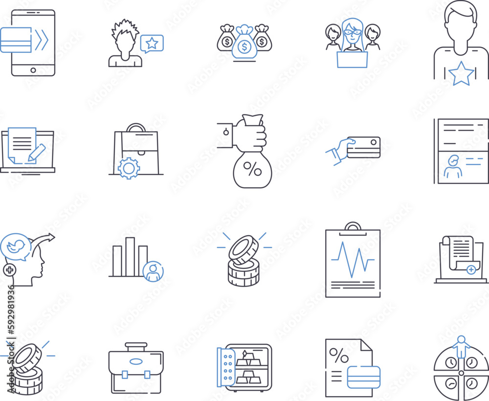 Finance and revenue outline icons collection. finance, revenue, accounting, budgeting, forecasting, financial analysis, reporting vector and illustration concept set. auditing, tax, planning linear Finance and revenue outline icons collection. finance, revenue, accounting, budgeting, forecasting, financial analysis, reporting vector and illustration concept set. auditing, tax, planning linear
