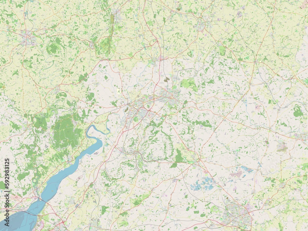 Gloucestershire, England - Great Britain. OSM. No legend Gloucestershire, England - Great Britain. OSM. No legend