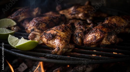 Sizzling Jerk Chicken - A fiery Jamaican delight on the grill