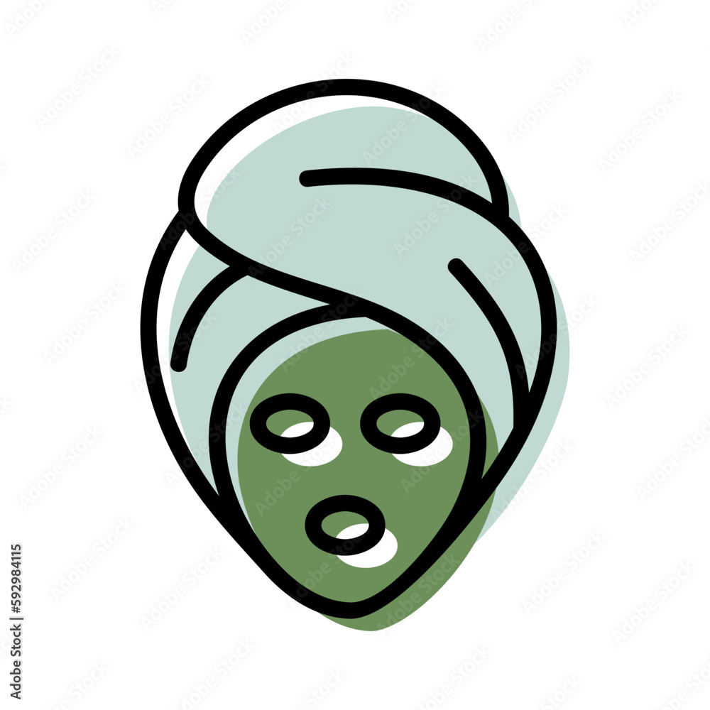 face mask and towel spa and salon icon vector illustration face mask and towel spa and salon icon vector illustration