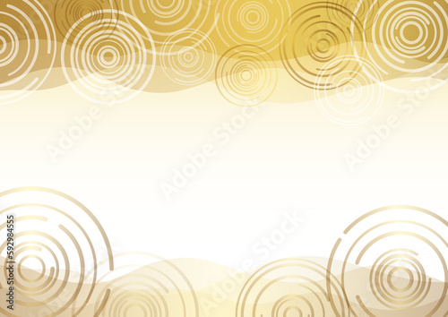 金色の波紋、渦巻のような模様のある背景