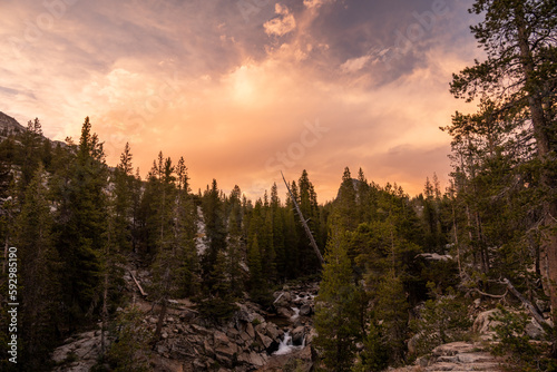 Sunset Over Glen Aulin Campground in Yosemite