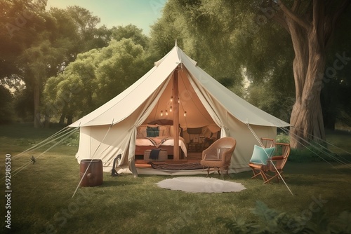 Luxurious Glamping Experience in the Idyllic Countryside - AI generated