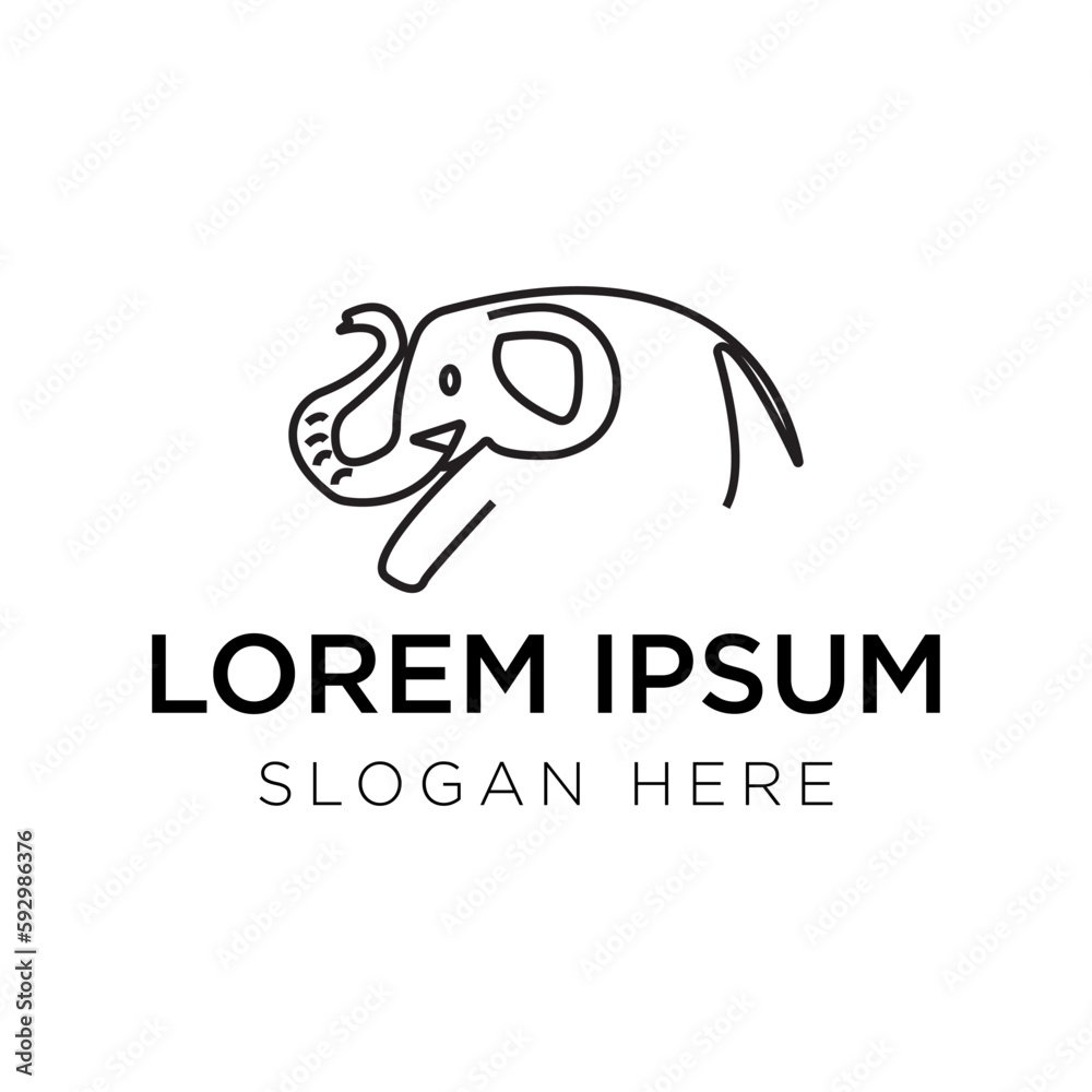 Obraz premium Elephant logo vector illustration isolated on white background