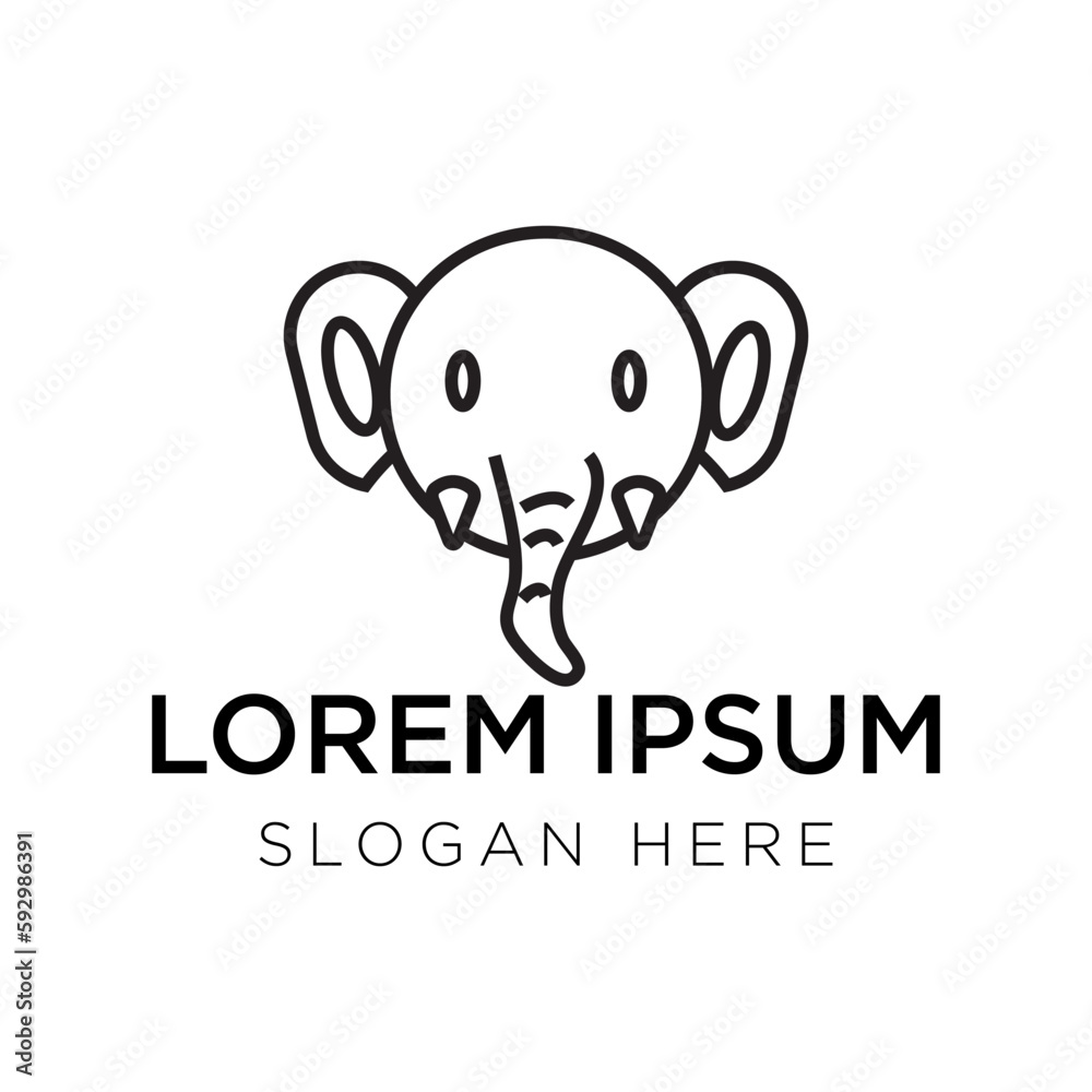 Elephant logo vector illustration isolated on white background
