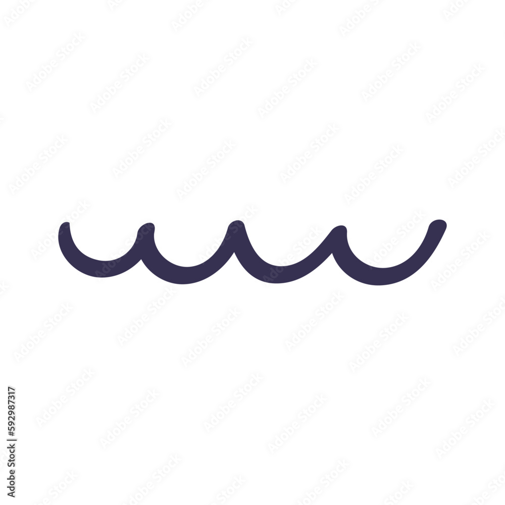 Sea, ocean wave hand drawn doodle illustration. Cartoon style flat design, isolated vector. Seasonal kids summer print, holidays, vacations, beach, landscape, scene element Sea, ocean wave hand drawn doodle illustration. Cartoon style flat design, isolated vector. Seasonal kids summer print, holidays, vacations, beach, landscape, scene element
