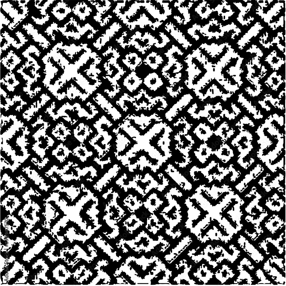 Grunge background with abstract shapes. Black and white texture. Seamless monochrome repeating pattern for decor, fabric, cloth. Grunge background with abstract shapes. Black and white texture. Seamless monochrome repeating pattern for decor, fabric, cloth.
