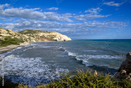 The Birthplace of Aphrodite , Mediterranean sea coast near Paphos, Cyprus.