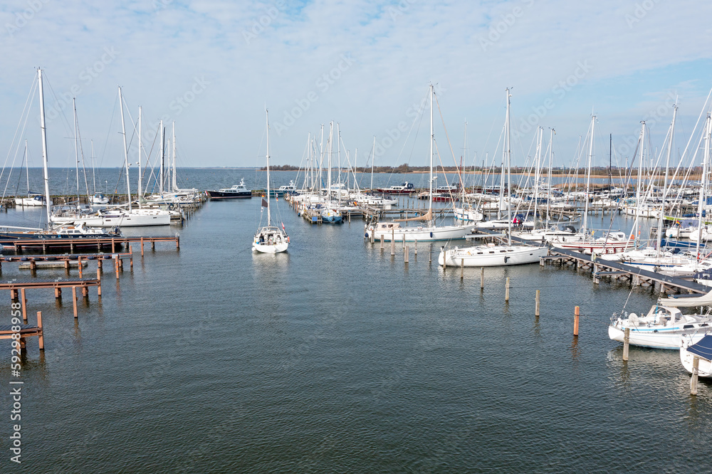 Harbor from Hindeloopen in Friesland the Netherlands