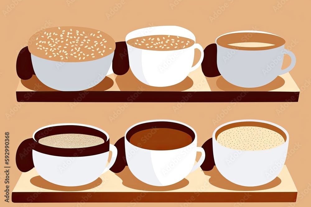 A large coffee bean is simulating the shape of a coffee cup. A large coffee bean is simulating the shape of a coffee cup.