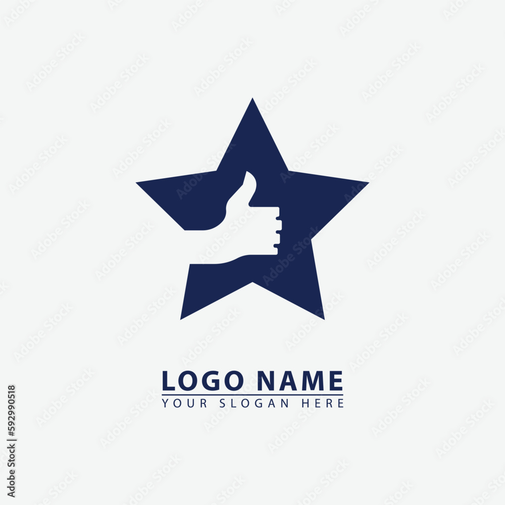 Obraz premium modern elegant star thumbs up logo icon