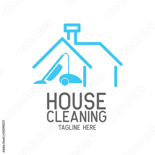 Cleaning service logo with text space for your slogan, tagline, vector illustration