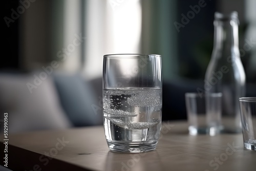 ..Refreshing glass of purified water for a healthy drink.